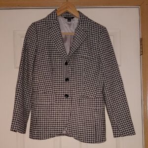 Brooks Brothers Black and White Houndstooth Blazer